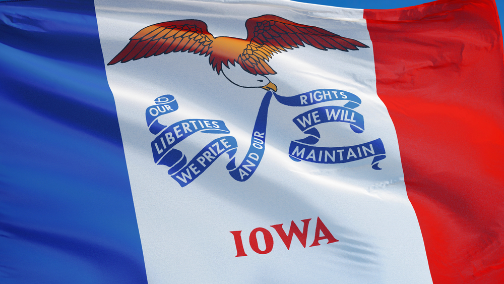 The flag of the state of Iowa